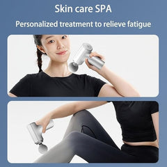 Mini Gun Massager Machine for Pain Relief - Body, Neck, Shoulders, Back, Arms & Feet Massager- 6 Speed Settings -7 Type-C Charging for Muscle Pain Relief Recovery., Blue