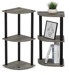 Industrial Three  Corner Display Rack |Turn-N-Tube End Table Shelving Unit| Easy Assembly, Space-Saving, and Stylish for Hallway and Living Room