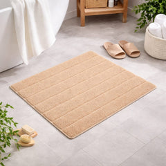 Luxury Beige Textured Anti-Slip Bathroom Floor Mat – Soft Absorbent Microfiber Rug for Home( Set of 2 Specific colours not available)