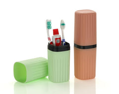 Square Travel Toothbrush Cup Case| Portable Toothbrush Holder Case for Traveling Camping| Business Trip and School Multipurpose Storage Holder ( Pack of 2 )