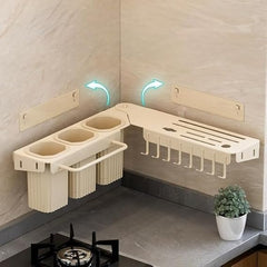 Wall-Mounted Kitchen Storage Caddy and Knife Holder