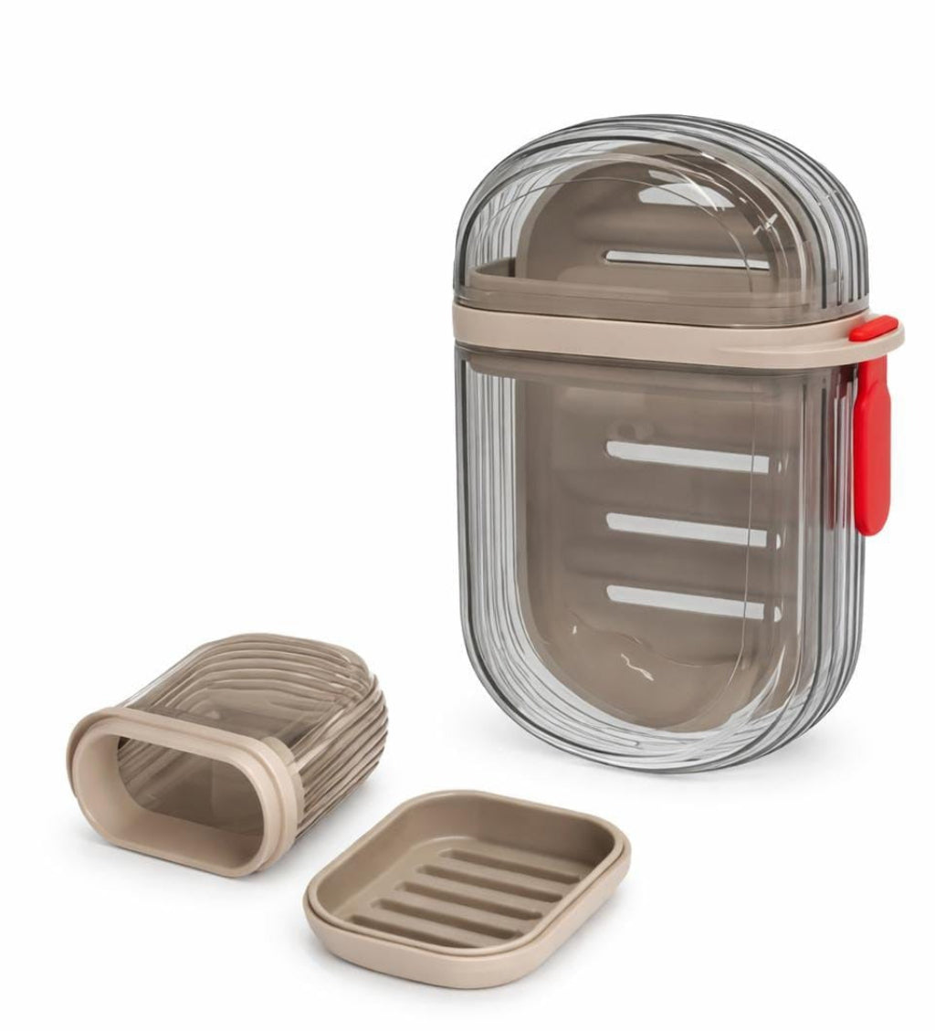 Travel Soap Case| Leakproof Soap Container with Lid| Portable Soap Holder for Traveling| Soap Dish for Bathroom| Gym| School| Camping| Vacation| Outdoor Transparent (Pack of 2))