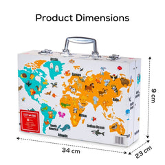152-Piece Art Set in World Map Themed Metal Case
