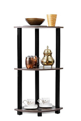 Industrial Three  Corner Display Rack |Turn-N-Tube End Table Shelving Unit| Easy Assembly, Space-Saving, and Stylish for Hallway and Living Room