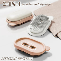 2 in 1 Travel Soap Case with Bath Brush Leakproof| Waterproof Soap Holder for Travel |Gym |Bathroom & Outdoor Use (Pack of 2)