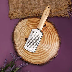 Stainless Steel Flat Grater with Wooden Handle