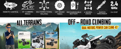 Remote Control Truck | Rock Crawler | C-Type USB Rechargeable Offroad Monster Truck | Spring Suspensions | Toy for Kids | Rock Climbing Toy |