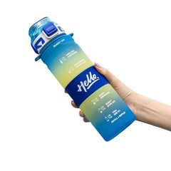 Hello Gradient Motivational Water Bottle (Time Marker Hydration Bottle)