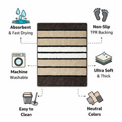Anti-Skid Water-Absorbent Door Mats for Home | 16x24 Inch Durable Main Entrance Footmats for Bathroom, Living Room & Office | Micro New Wings Lining (Set of 2)