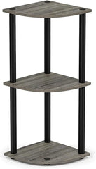 Industrial Three  Corner Display Rack |Turn-N-Tube End Table Shelving Unit| Easy Assembly, Space-Saving, and Stylish for Hallway and Living Room