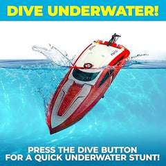 RC Boat- Remote Control Boats for Adults and Kids| Underwater Speed Racing Mini RC Toy for Pools and Lakes| 2.4GHZ Transmitter