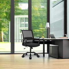 Rolling Computer Chair Executive Lumbar Support Task Mesh Chair Adjustable Stool for Women Men