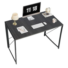 Modern Minimalist Folding table | Black Industrial Study Desk | Space saving Foldable table