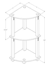 Industrial Three  Corner Display Rack |Turn-N-Tube End Table Shelving Unit| Easy Assembly, Space-Saving, and Stylish for Hallway and Living Room