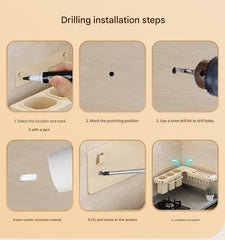 Wall-Mounted Kitchen Storage Caddy and Knife Holder