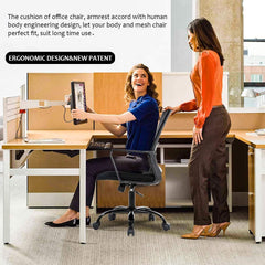 Rolling Computer Chair Executive Lumbar Support Task Mesh Chair Adjustable Stool for Women Men