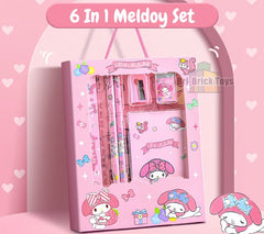 Stationery Set 6-Piece Cute School Supplies Kit for Students