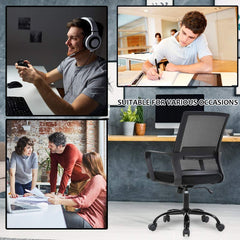 Rolling Computer Chair Executive Lumbar Support Task Mesh Chair Adjustable Stool for Women Men