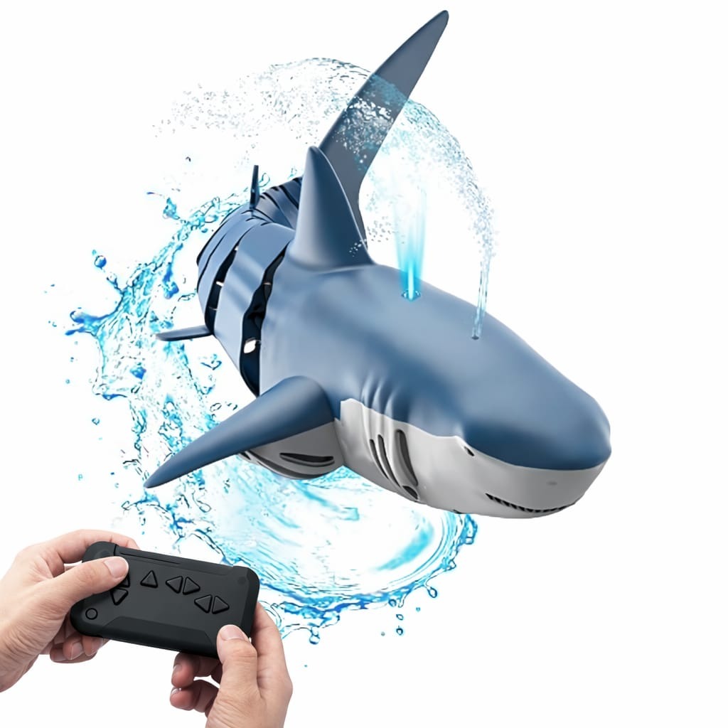 Remote control shark toy water spray RC bath pool toy| Shark can Spray Water| Can be Charged Pool Shark Toy| Water Jet Simulation Shark | Pool Toys for Kids Ages 8-12