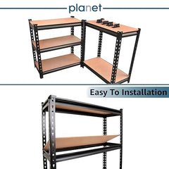 Large size boltless rack laminated|12-5 Shelf Black Matte Finish Adjustable Shelving Unit Storage Display Rack Steel Boltless Rivet Rack