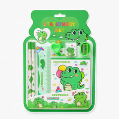 Cute Crocodile Kids Stationery Set – 8 in 1