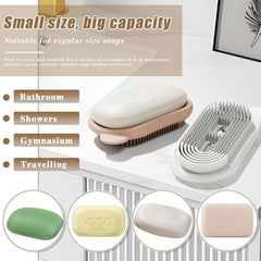 2 in 1 Travel Soap Case with Bath Brush Leakproof| Waterproof Soap Holder for Travel |Gym |Bathroom & Outdoor Use (Pack of 2)