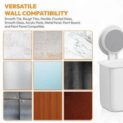 Wall Mounted Toothbrush Holder| Self-Adhesive Bathroom Organizer for Toothbrushes| Toothpaste, Shavers & Makeup Brushes| Sturdy Plastic Toothbrush Stand (Pack of 2)