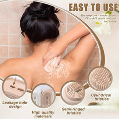 2 in 1 Travel Soap Case with Bath Brush Leakproof| Waterproof Soap Holder for Travel |Gym |Bathroom & Outdoor Use (Pack of 2)