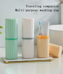 Square Travel Toothbrush Cup Case| Portable Toothbrush Holder Case for Traveling Camping| Business Trip and School Multipurpose Storage Holder ( Pack of 2 )