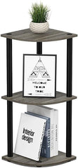 Industrial Three  Corner Display Rack |Turn-N-Tube End Table Shelving Unit| Easy Assembly, Space-Saving, and Stylish for Hallway and Living Room