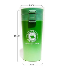 Green Café-Style Insulated Travel Mug