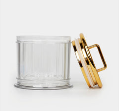 Premium Clear Storage Jar with Gold Lid