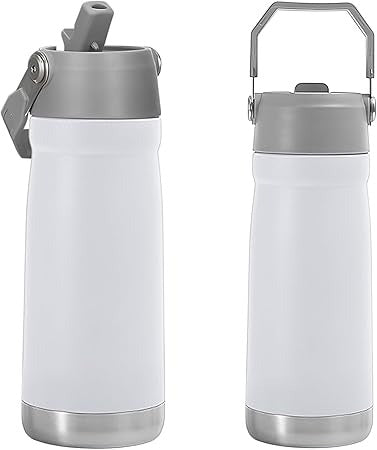 Outdoor Sport Water Bottle 22oz 18 oz Water Bottle With Straw Lid And Portable Handle, Vacuum Insulated Stainless Steel Wide Mouth Flask Keeps hot and cold Leak-proof