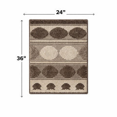 Premium Brown & Beige Designer Anti-Slip Bathroom Floor Mat – Soft Absorbent Printed Microfiber Rug for Home & Kitchen (Set of 2 No specific colours available )