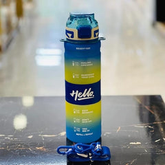 Hello Gradient Motivational Water Bottle (Time Marker Hydration Bottle)