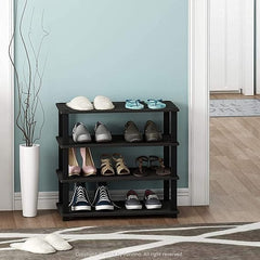 Shoe Rack For Home | Wooden Particle Footwear Stand and Shelves | Floor Standing 4 Tier Shoes Shelf | All Weatherproof | Indoor Outdoor