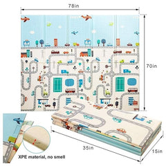Reversible baby play mat