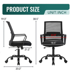 Rolling Computer Chair Executive Lumbar Support Task Mesh Chair Adjustable Stool for Women Men