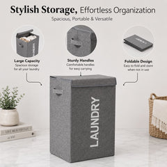 Modern Fabric Laundry Organizer with Lid and Handles