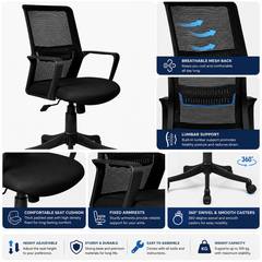 ECCO MB BLACK CHAIR WITHOUT HEADREST