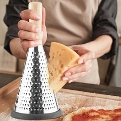 Stainless Steel Cone Grater with Wooden Handle (Medium size)