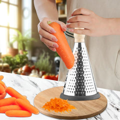 Stainless Steel Cone Grater with Wooden Handle (Medium size)