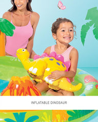 Kids Inflatable Dinosaur Water Play Pool with Slide & Sprinkler – Outdoor Summer Splash Pool for Toddlers