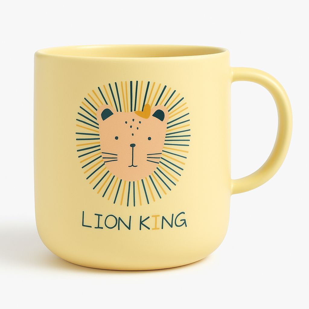 Yellow Colour Lion King Text Cup